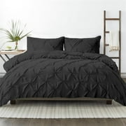 Kotton Culture 600 TC Pinch Pleated Duvet Cover 100% Egyptian Cotton with zipper King, Dark Grey - 1 Piece