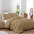 thumbnail image 1 of Kotton Culture 600 TC Pinch Pleated Duvet Cover 100% Egyptian Cotton with zipper (Oversized King, Beige) - 5 Piece, 1 of 7