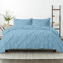 DJWCB Grayish Blue California King Pinch Pleat Comforter Sets ...