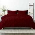 thumbnail image 1 of Kotton Culture 600TC Pinch Pleated Duvet Cover, 100% Egyptian Cotton (Burgundy, Queen/Full, 1 Piece), 1 of 8