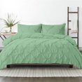 thumbnail image 1 of Kotton Culture 600 TC Pinch Pleated Duvet Cover 100% Egyptian Cotton with zipper (Super Oversized King, Granite Green) - 3 Piece, 1 of 6
