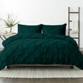 thumbnail image 1 of Kotton Culture 600TC Pinch Pleated Duvet Cover, 100% Egyptian Cotton (Teal, Oversized King, 5 Piece), 1 of 9