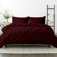 thumbnail image 1 of Kotton Culture 600TC Pinch Pleated Duvet Cover, 100% Egyptian Cotton (Wine, Cal King/King, 1 Piece), 1 of 6