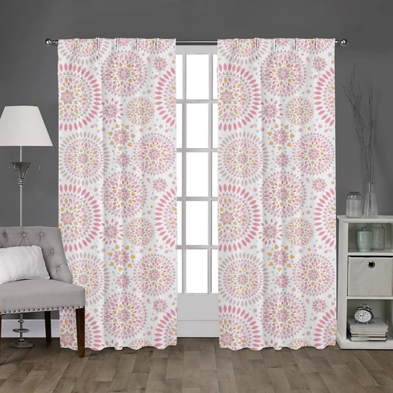 Kotton Culture Double Pinch Pleat Mandala Curtains Thermal Insulated Room Darkening Blackout Mandala Curtains for Window, Sliding Door, Patio Door, Home, Office, Nursery (1 Panel, 70x45, Mandala)