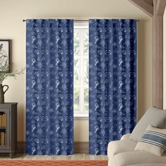 Kotton Culture Double Pinch Pleat Twilight Curtains Thermal Insulated Room Darkening Blackout Curtains for Window, Sliding Door, Patio Door, Home, Office, Nursery W(35"+35") L54 (2 Panels, Twilight)