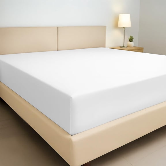 Kotton Culture King Size Fitted Sheet White, 100% Egyptian Cotton 600 Thread Count Sateen Weave, 16" Deep Pockets, Durable Fitted Sheet Only (King, White)