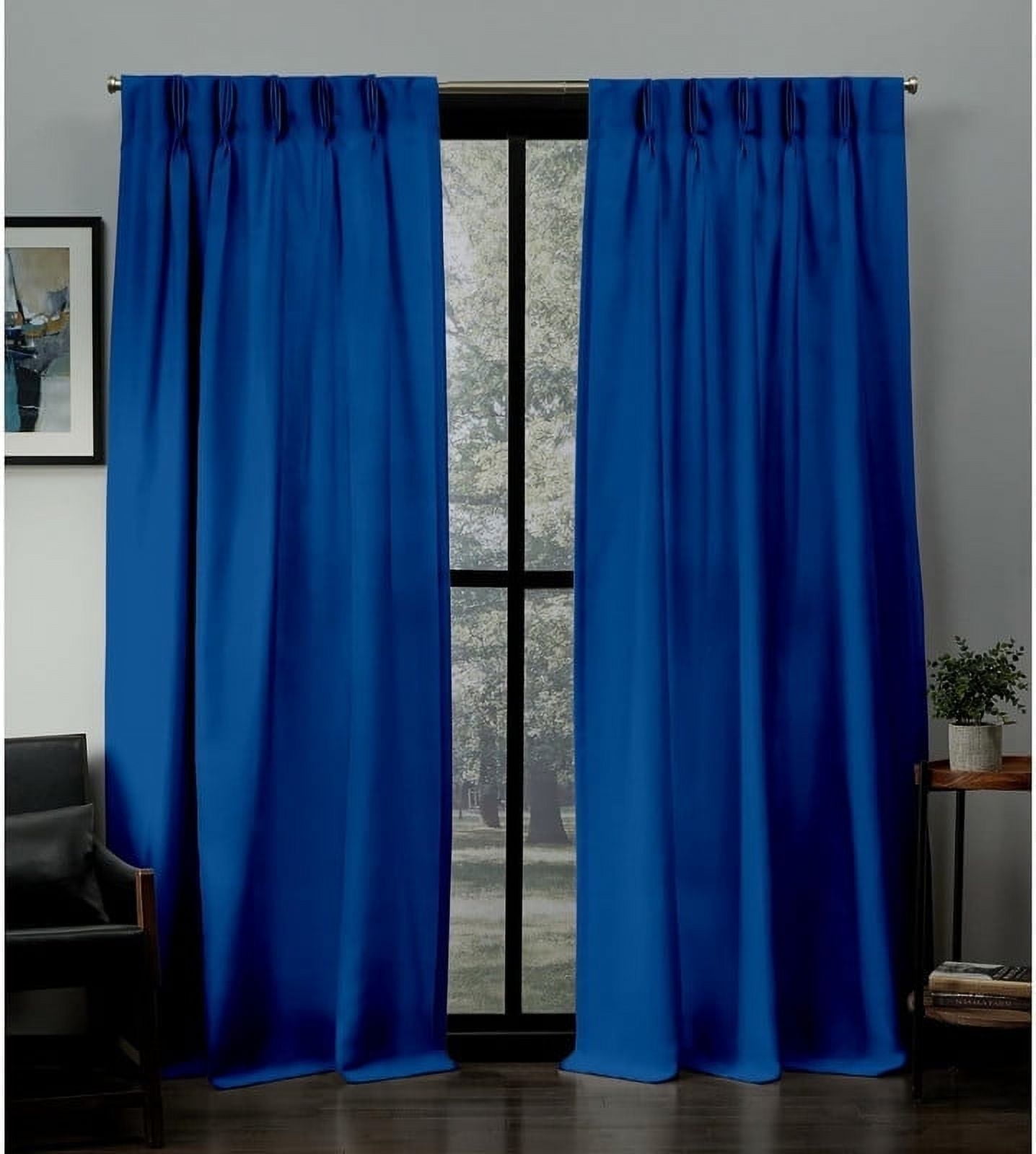 Kotton Culture Pinch Pleated Blackout Curtains with Hooks & Tiebacks Room Darkening Thermal
