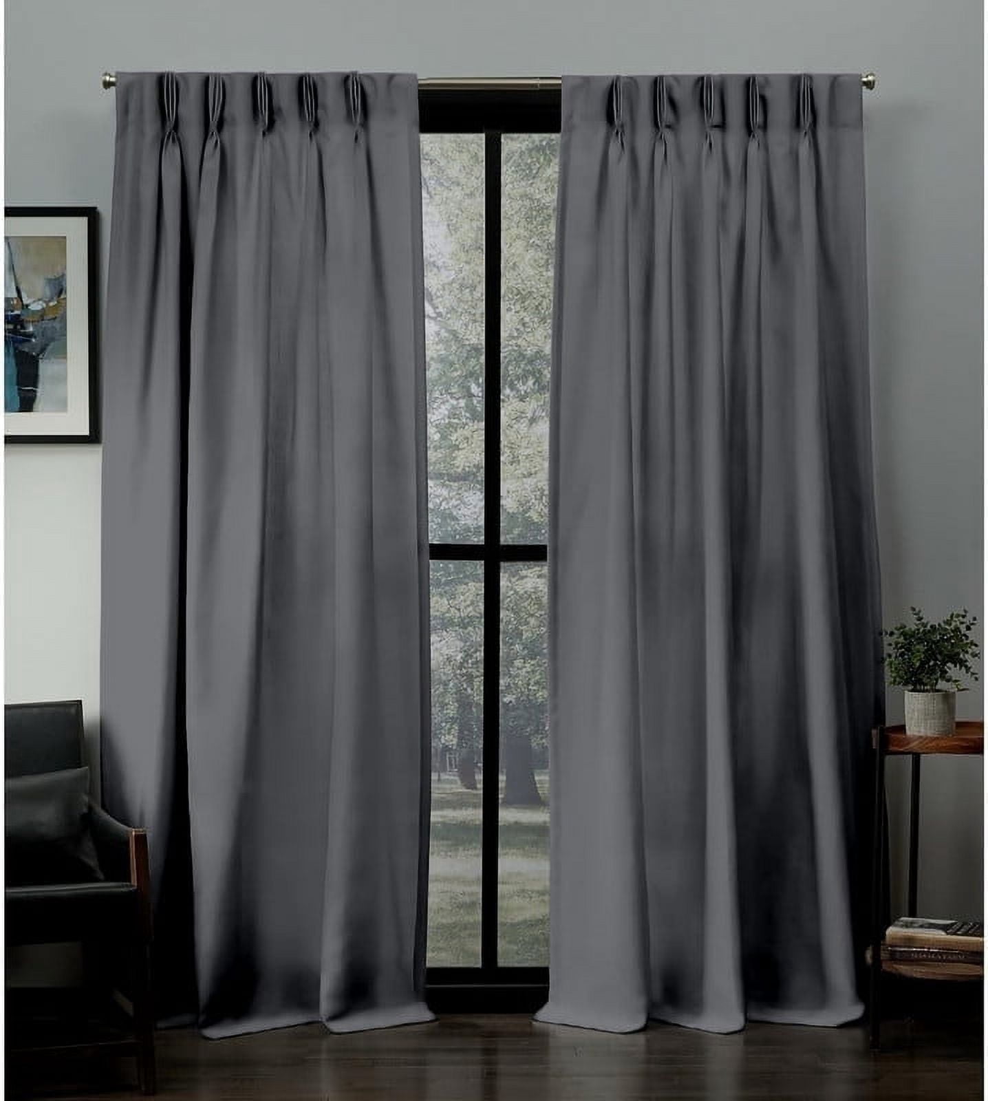 Kotton Culture Pinch Pleated Blackout Curtains with Hooks & Tiebacks ...