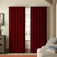 thumbnail image 1 of Kotton Culture Pinch Pleated Curtains 84 Inch Length Blackout for Bedroom Room Darkening Thermal Insulated Window Draperies for Sliding, Patio Door, Room Divider W(21"+21") L84 (2 Panels, Burgundy), 1 of 7