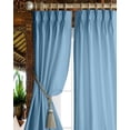 thumbnail image 1 of Kotton Culture Pinch Pleated Curtains with Tiebacks & Hooks Blackout Thermal Insulated Room Darkening Window Curtains for Dining Room, Bedroom, Office W(21"+21") L72 (2 Panels, Sky Blue), 1 of 10