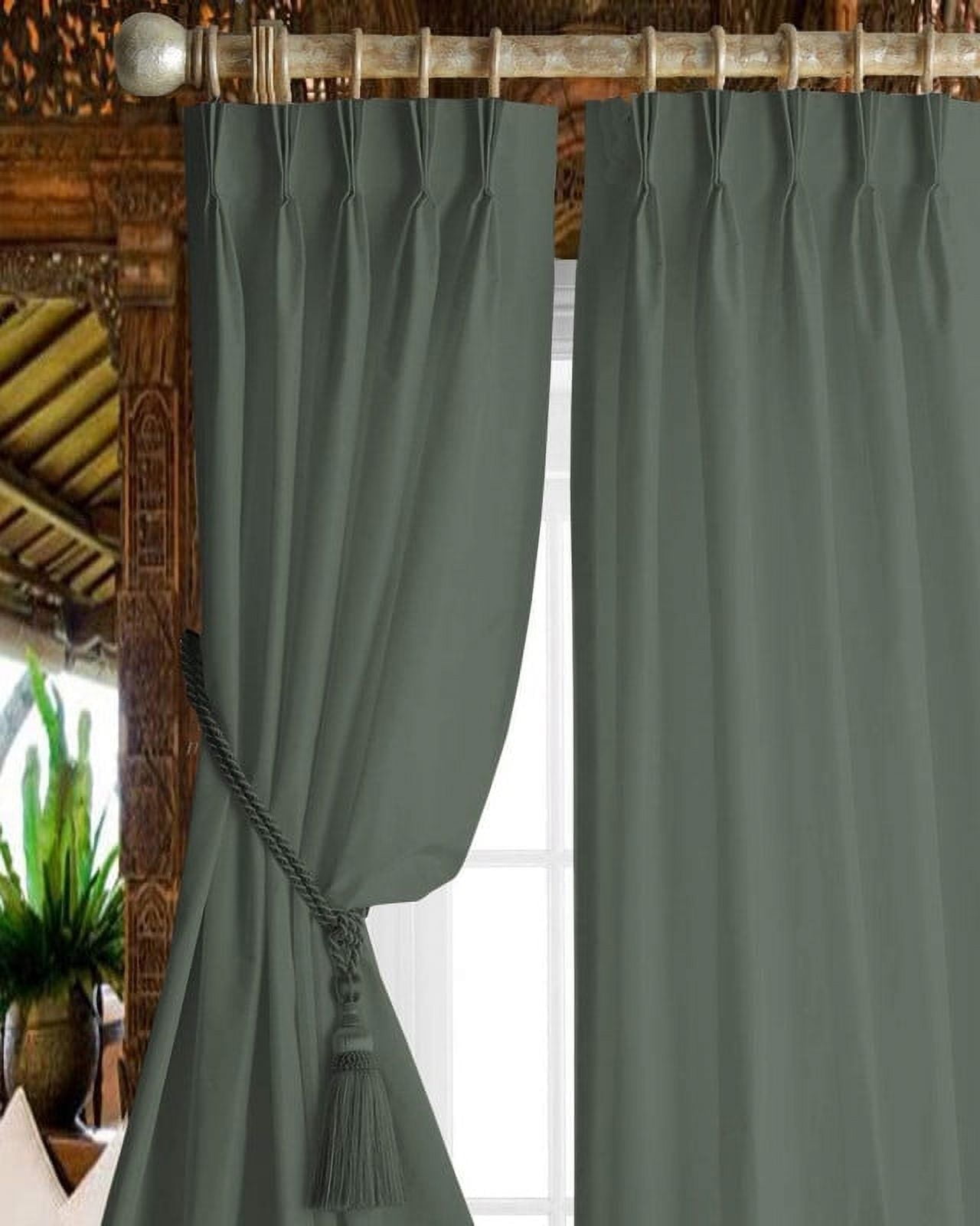 Kotton Culture Pinch Pleated Drapes Blackout Curtains for Traverse Rod Thermal Insulated Room