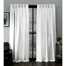 Kotton Culture Pinch Pleated Semi Blackout Curtains with Hooks & Tiebacks Room Darkening Thermal Insulated Window Curtains for Bedroom, Patio Door (1 Panel, 100x95, White)