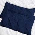 thumbnail image 1 of Kotton Culture Set of 2 Pillow Shams Pinch 100% Egyptian Cotton 600 TC (Standard Size (20X26 Inches), Navy Blue), 1 of 6