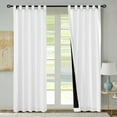 thumbnail image 1 of Kotton Culture Tab Top Curtains 100% Blackout Room Darkening Thermal Insulated Window Treatment Panels for Bedroom, Living Room, Home, Office (1 Panel, 52x63, White), 1 of 7