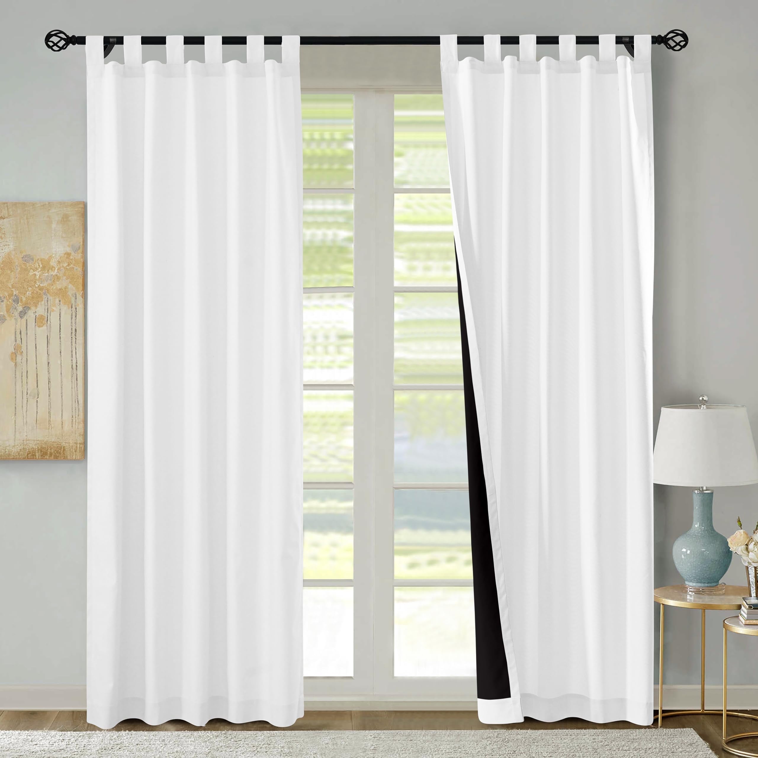 Kotton Culture Tab Top Curtains 100% Blackout Room Darkening Thermal ...
