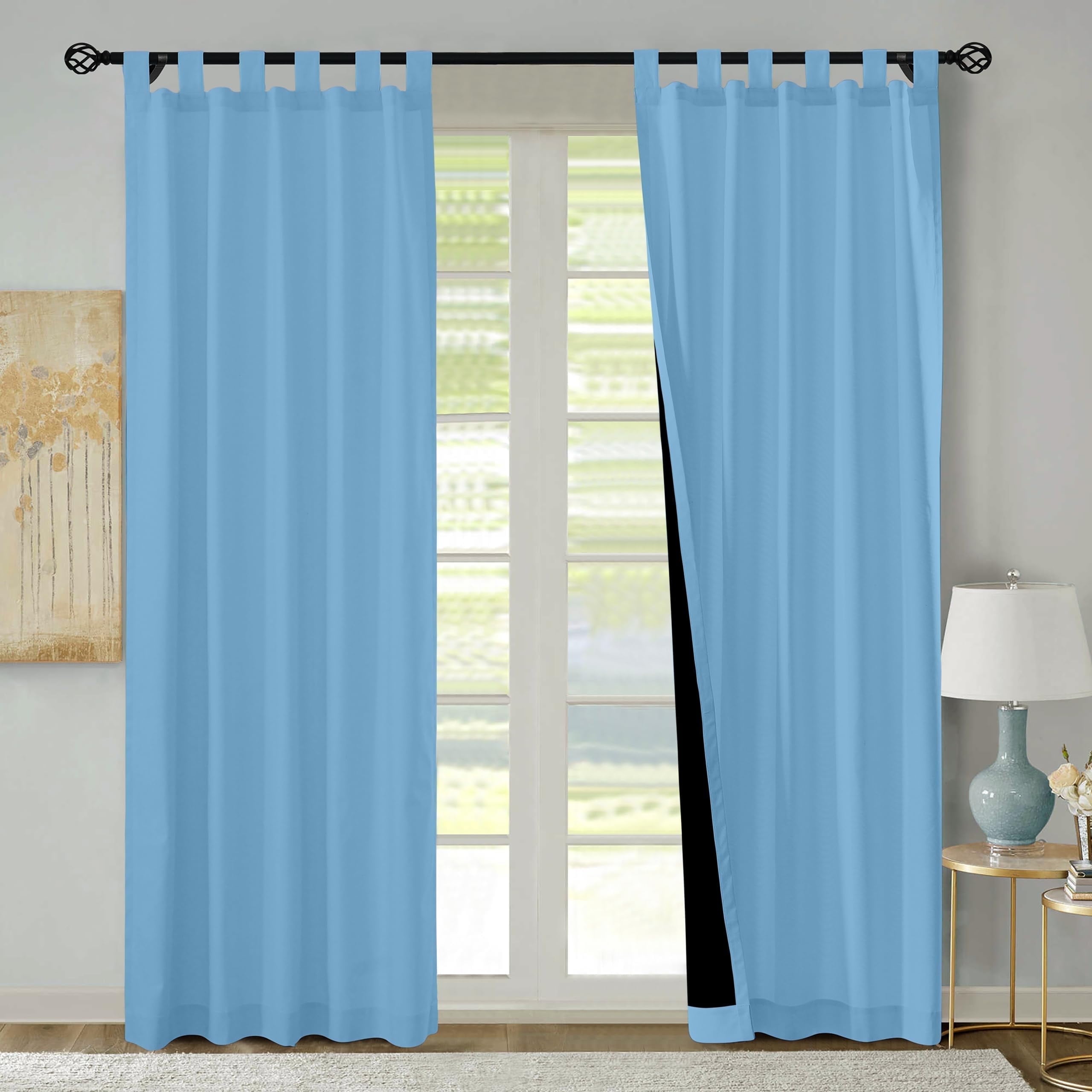 Kotton Culture Tab Top Curtains Room Darkening 100% Blackout Thermal ...