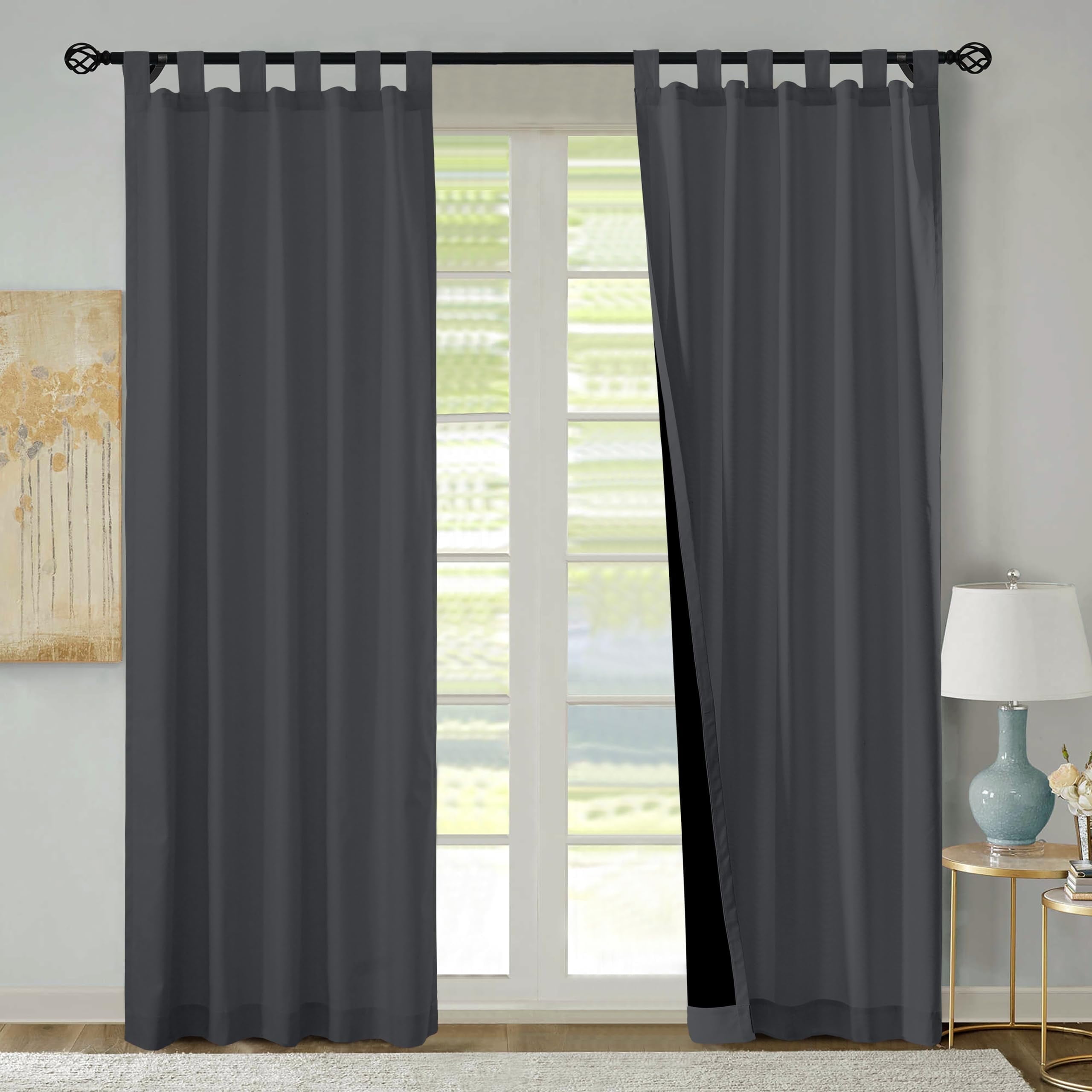 Kotton Culture Tab Top Curtains Room Darkening 100% Blackout Thermal ...