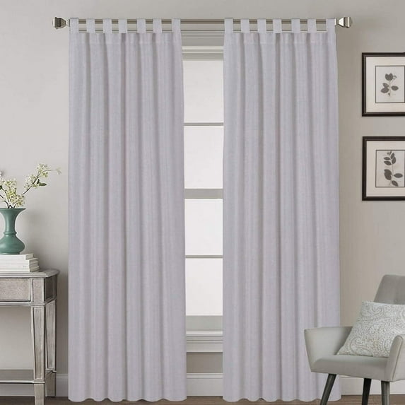 Kotton Culture Tab Top Semi Blackout Curtains Thermal Insulated Room Darkening Machine Washable Window Treatment Panels for Living Room, Patio Door, Bedroom (1 Panel, 34x84, Silver)