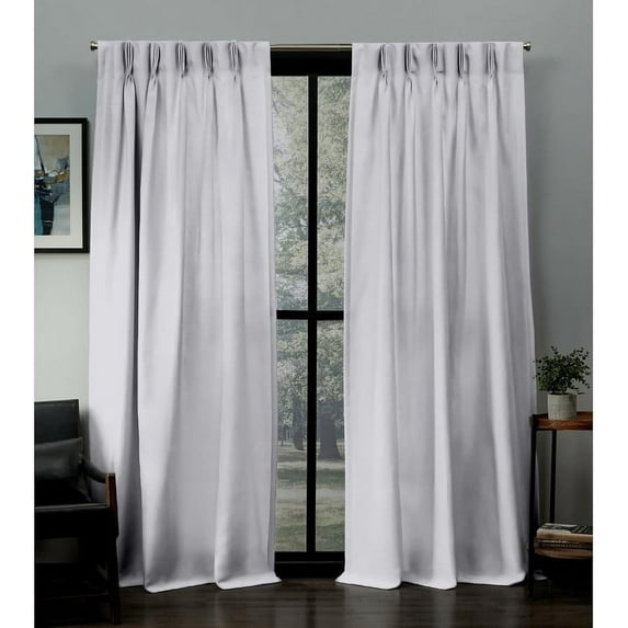 Kotton Culture Triple Pinch Pleat Blackout Curtain Thermal Insulated Room Darkening Spill Proof Machine Washable Window Treatment Panels (1 Panels, 42x108, Silver)