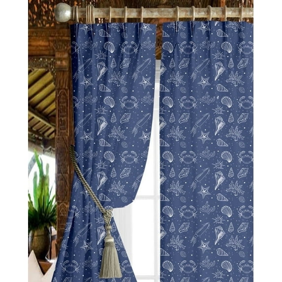 Kotton Culture Triple Pinch Pleat Twilight Curtains Thermal Insulated Room Darkening Blackout Curtains for Window, Sliding Door, Patio Door, Home, Office, Nursery W(26"+26") L63 (2 Panels, Twilight)