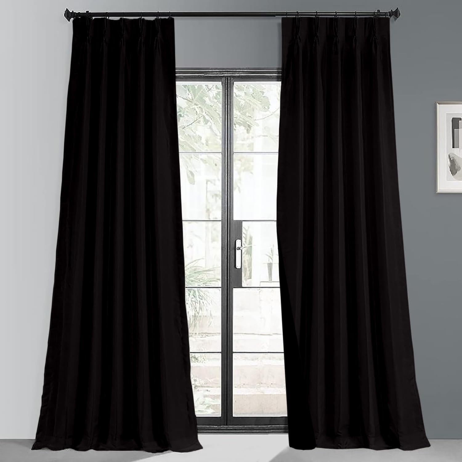 Kotton Culture Triple Pinch Pleated Curtains Room Darkening 100 Blackout Thermal Insulated