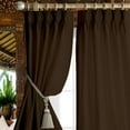 thumbnail image 1 of Kotton Culture Triple Pleated Blackout Curtains for Traverse Rod Room Darkening Thermal Insulated Window Curtains for Sliding Door, Patio Door, Room Divider W(35"+35") L72 (2 Panels, Cocoa Brown), 1 of 10