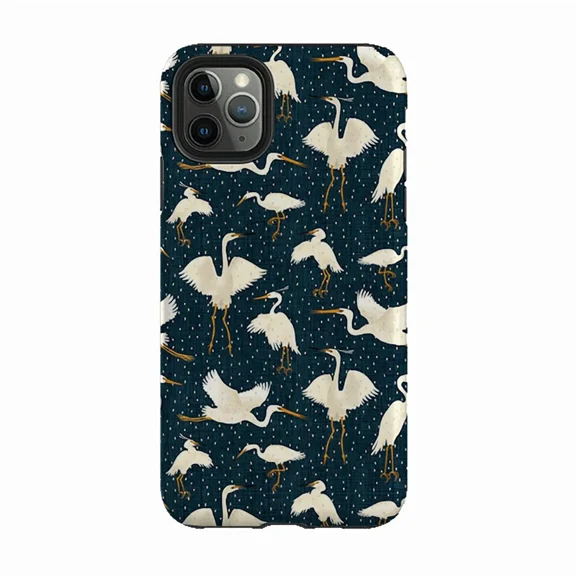Kotuku White Heron Bird Wildlife Art Protective Case for iPhone 11 12 13 14 15 16 17 Pro Max