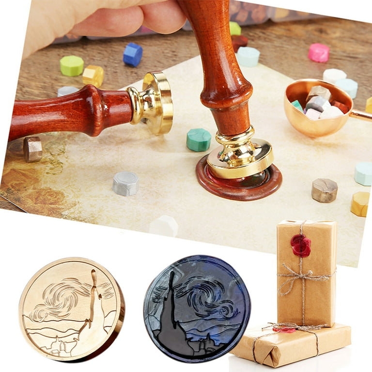 3D Sealing Wax Stamp Heads Retro Brass Sealing Wax Printhead DIY Art Seal  Heads Embossed Craft Decor Tool 25-30mm for Envelopes