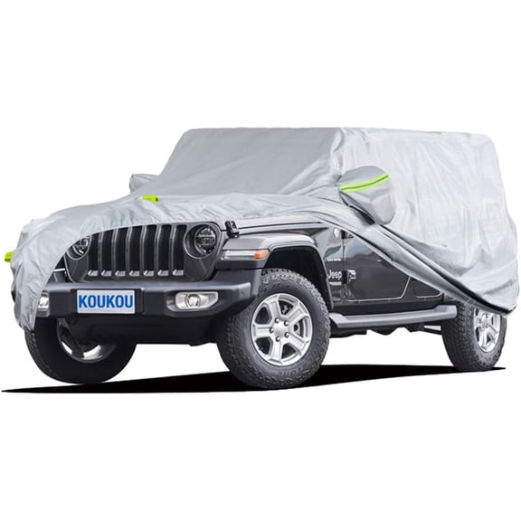 KouKou 6-Layer Waterproof All Weather SUV Car Cover, Universal Fit 181-190 Inch, Heavy Duty Outdoor UV Sun Dust Protection