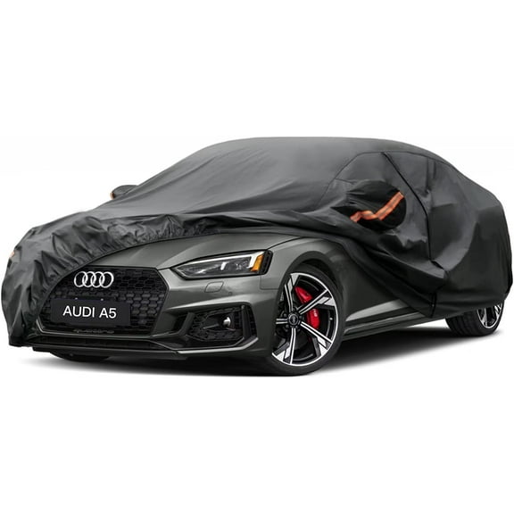 KouKou 7 Layers Sedan Car Cover Custom Fit Audi A5 (2016-2022) Waterproof All Weather for Automobiles, Full Exterior Covers Sun Rain Protection UV Protection （Deliver About 3-10 Days）