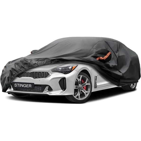 KouKou 7 Layers Sedan Car Cover Custom Fit Kia Stinger (2017-2022) Waterproof All Weather for Automobiles, Full Exterior Covers Sun Rain Protection UV Protection Deliver About 3-10 Days