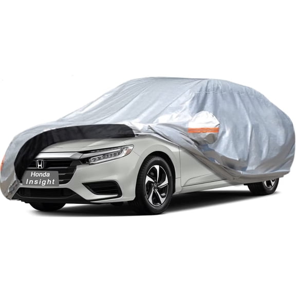 KouKou Car Cover Custom Fit Honda Insight from 2019 to 2022, Oxford Full Exterior Cover Waterproof All Weather, Silver