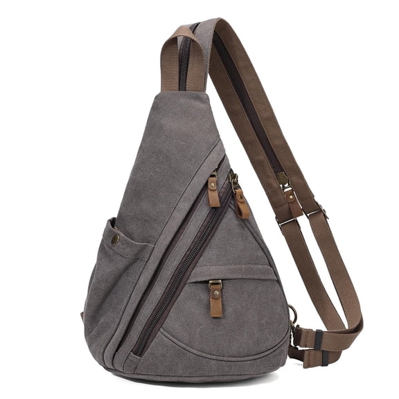 KouLi Buir Canvas Sling Bag - Small Crossbody Backpack Shoulder Casual Daypack Rucksack for Men Women