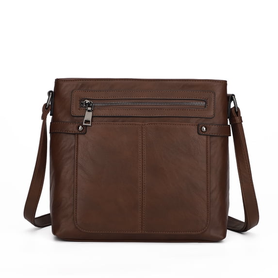 KouLi Buir Crossbody Purses for Women PU Leather Shoulder Bags Multi Pocket Medium Cross Over Bag