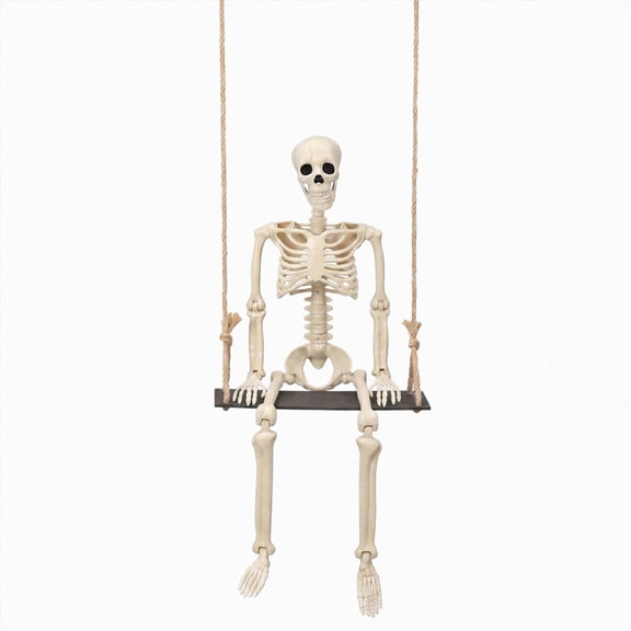 Kouaol Swaying A Swing A Skeleton Eerie Atmosphere Of Halloween Courtyard Porch Outdoor Decoration Props