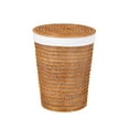 thumbnail image 1 of Kouboo Cambria Rattan Laundry Mesh Hamper with Liner, Laundry Hamper with Lid For Clothes, Handwoven Storage Basket, Honey Brown, 1 of 6