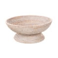 thumbnail image 1 of Kouboo La Joll Rattan Fruit Bowl, Large, Decorative Pedestal Fruit Bowl, Handmade Rustic High Stand Fruit Bowls For Kitchen, Dinning Table, White Wash, 1 of 6