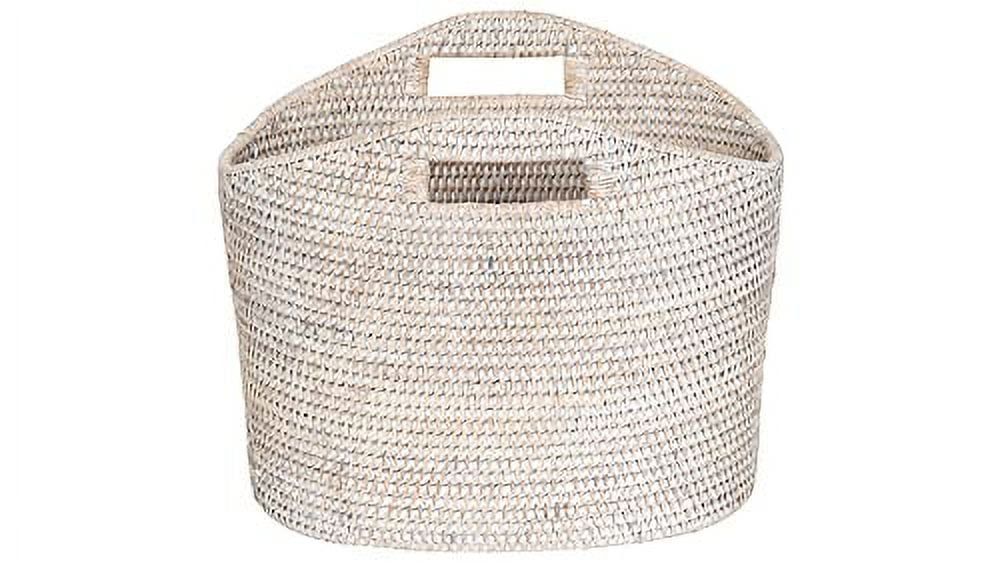 Kouboo La Jolla Oval Magazine Rack, White-Wash