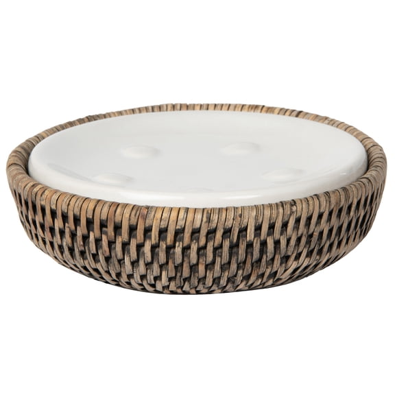 La Jolla Rattan Round Soap Dish