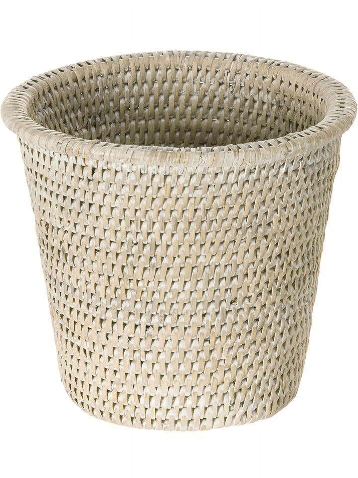 Small White Wash Rattan Indoor/Outdoor Planter Basket