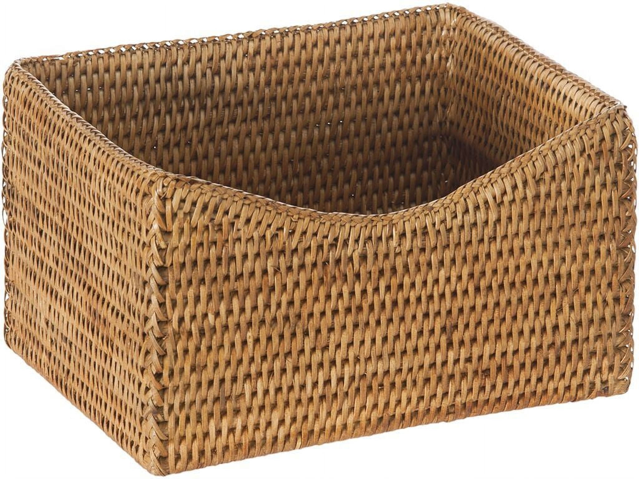 Honey-Brown La Jolla Handwoven Rattan Kitchen Storage Basket