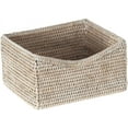 thumbnail image 1 of Kouboo La Jolla Rattan Organizing & Shelf Basket, Woven Basket For Shelves, Foldable Cube Storage Baskets Bins, Pantry, White Wash, 1 of 4