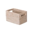 thumbnail image 1 of Kouboo La Jolla Rattan Shelf Basket With Handles, Rattan Storage, Kitchen Storage Baskets, Bathroom, Shelves Organization, Small / White Wash, 1 of 4