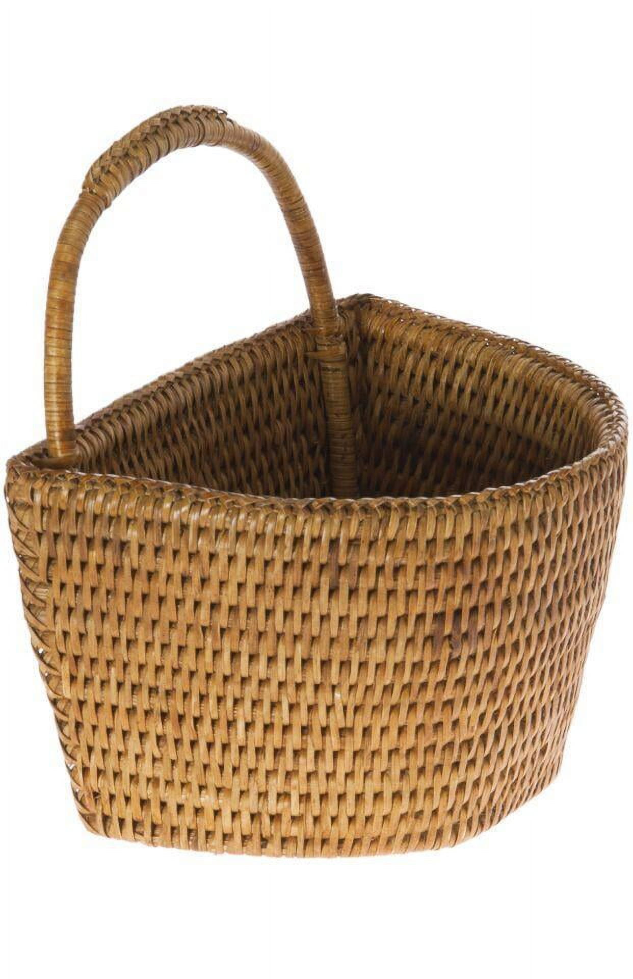 Small Honey Brown Rattan Rectangular Wall Basket