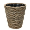 thumbnail image 1 of Kouboo La Jolla Rattan Waste Basket With Plastic Insert, Handmade, Trash Can, Small Rattan Bin For Bedroom, Bathroom, Black Wash, 1 of 5