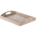 thumbnail image 1 of Kouboo La Jolla Rectangular Rattan Serving Tray with Handles, Decorative Serving Tray for Breakfast, Drinks, Snack, White Wash, 1 of 4