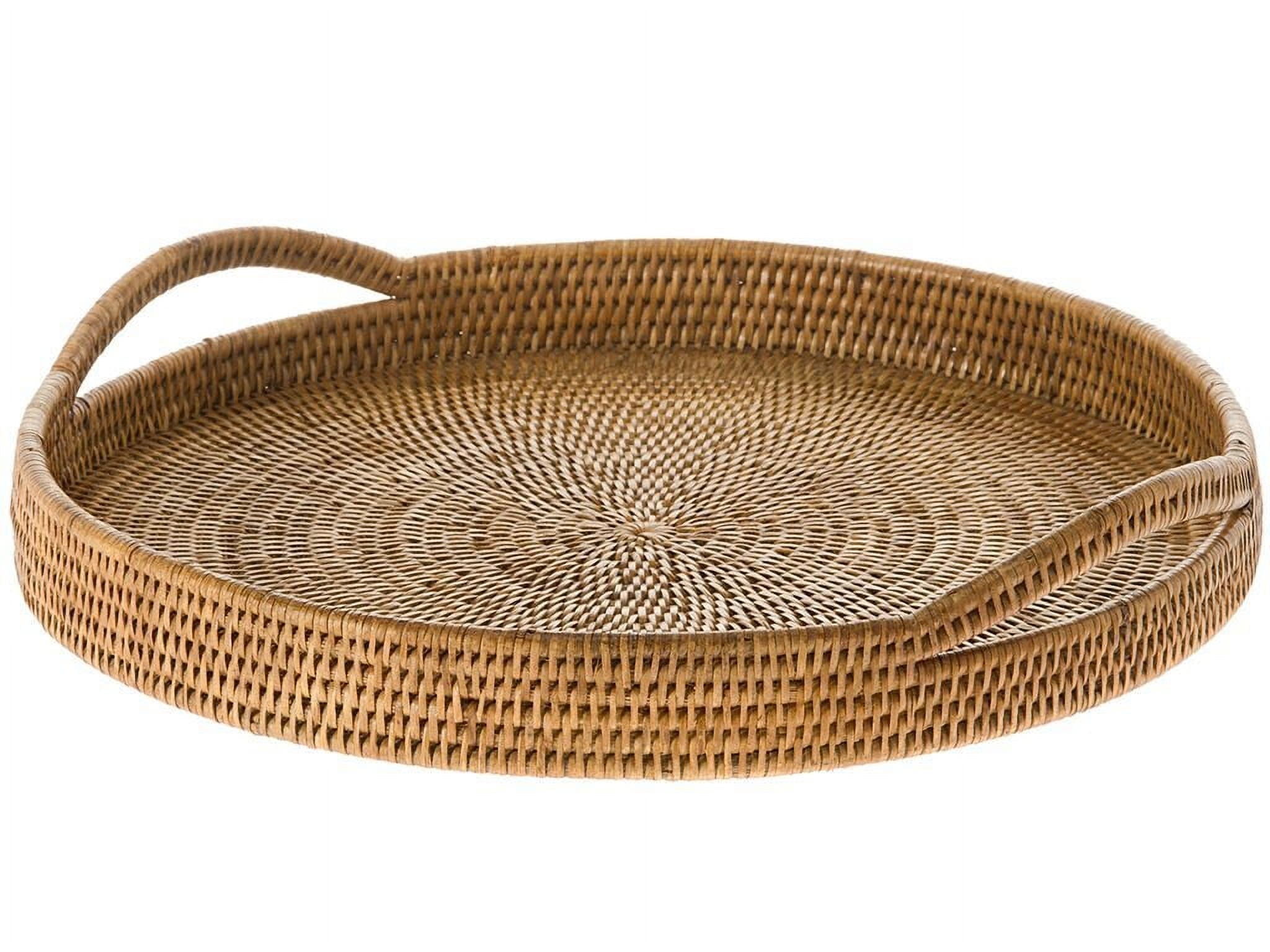 La Jolla Rattan Round Serving Tray - Thumbnail 2