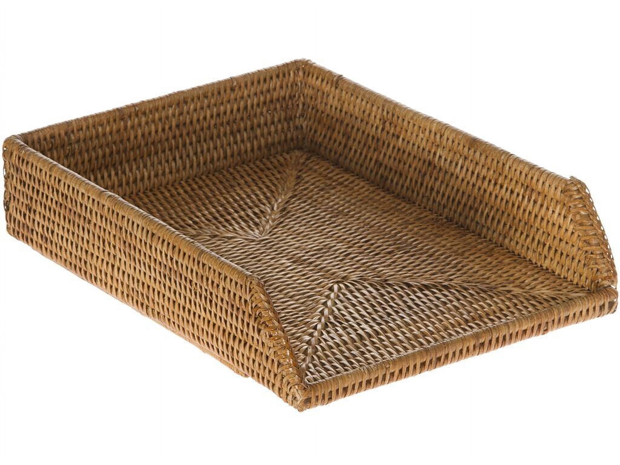 Kouboo La Jolla Stackable Letter Tray For Papers, Magazines, Holder File Tray Organizer For Desk Magazine Office Paper Organizer and Storage, Honey Brown