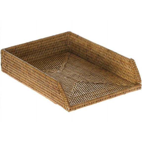 Kouboo La Jolla Stackable Letter Tray For Papers, Magazines, Holder File Tray Organizer For Desk Magazine Office Paper Organizer and Storage, Honey Brown