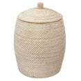 thumbnail image 1 of Kouboo Laguna Rattan Beehive Hamper With Liner, Removable Cotton Liner, Laundry, Bathroom, Kids Room, Nursery, Hamper With Lid, White Wash, 1 of 5